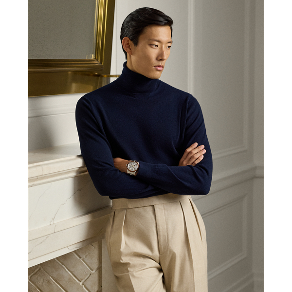 Our featherweight Cradle to Cradle Certified (C2C Certified) Gold Roll Neck Jumper is knit with fine cashmere fibres sourced in Italy, dyed in rich hues and features a re-imagined cotton signature label. C2C certification is the global standard for products that are safe and circular.  Ralph Lauren Lauren partnered with an independent assessment body to ensure that every component of this jumper meets the C2C Certified Product Standards set by the Cradle to Cradle Products Innovation Institute (C2CPII).