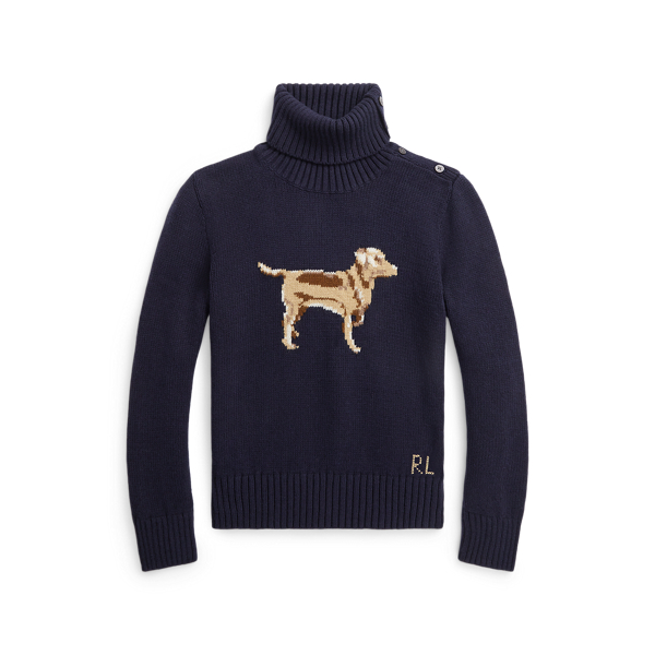 Dog Cotton-Blend Roll Neck Jumper for Children | Ralph Lauren® UK