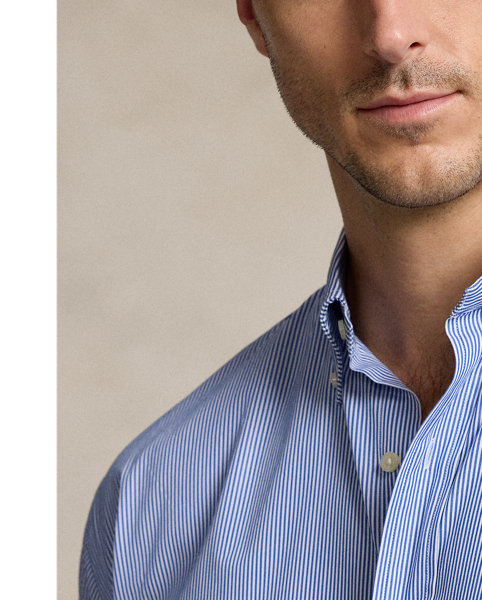 This Big & Tall shirt's poplin fabric combines soft, breathable cotton with extra stretch for added comfort.