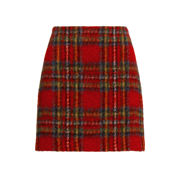 Ralph Lauren Women's Plaid Pencil Miniskirt Skirt Pink