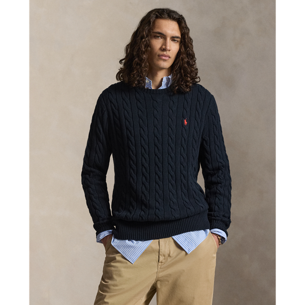 This Big & Tall cotton jumper combines two of Polo's most iconic design details: a textural cable-knit motif and our signature embroidered Pony.