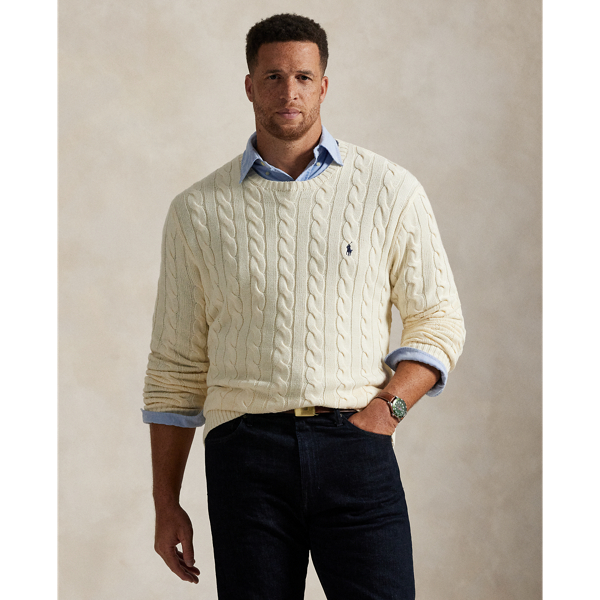 This Big & Tall cotton jumper combines two of Polo's most iconic design details: a textural cable-knit motif and our signature embroidered Pony.