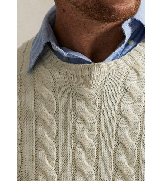 This Big & Tall cotton jumper combines two of Polo's most iconic design details: a textural cable-knit motif and our signature embroidered Pony.