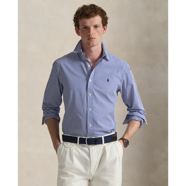 This shirt's poplin combines soft, breathable cotton with extra stretch for added comfort.