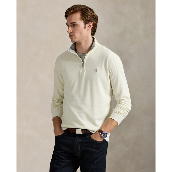 This quarter-zip pullover is made from an exceptionally smooth cotton-blend fabric, ensuring lasting comfort and effortless style. Finished with our signature embroidered Pony, this lightweight layer reflects our timeless approach to sophisticated sportswear.