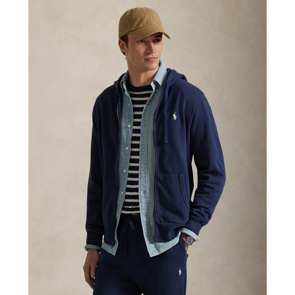 Lighter in weight than our RL Fleece, this loopback cotton hoodie is specially washed for a vintage-inspired look and features a soft terry-like interior.