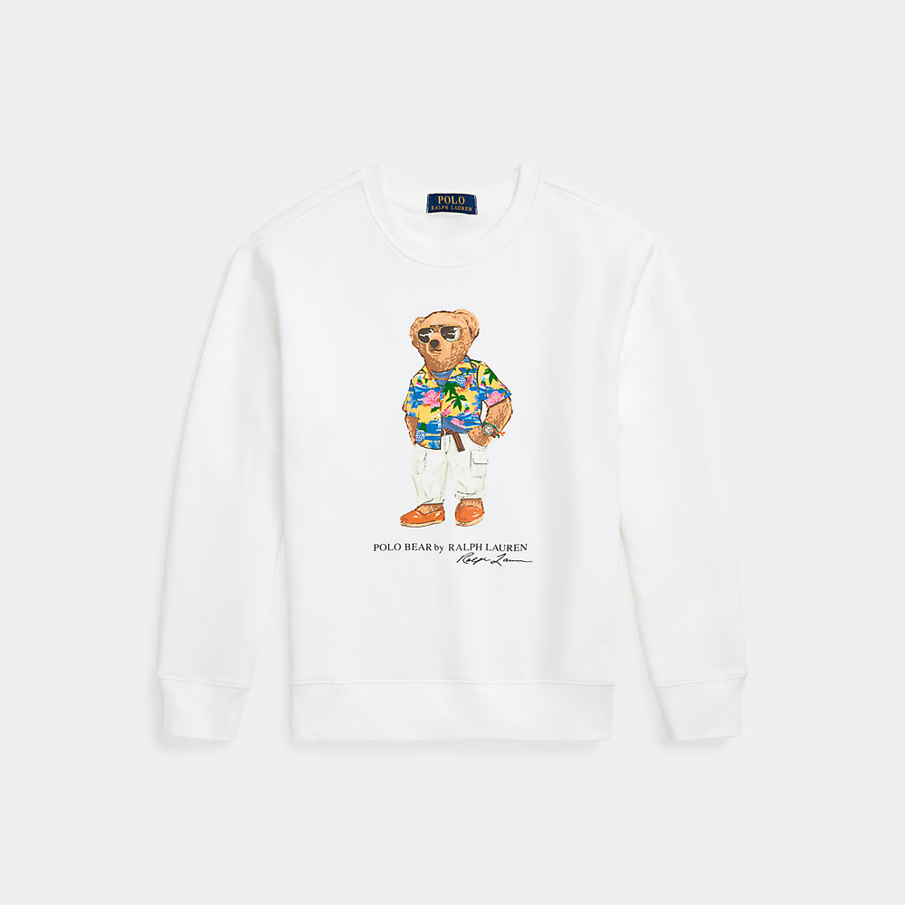 Shop Ralph Lauren Polo Bear Fleece Sweatshirt In White