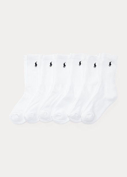 Polo Ralph Lauren Kids' Classic Crew Sock 6-pack In White