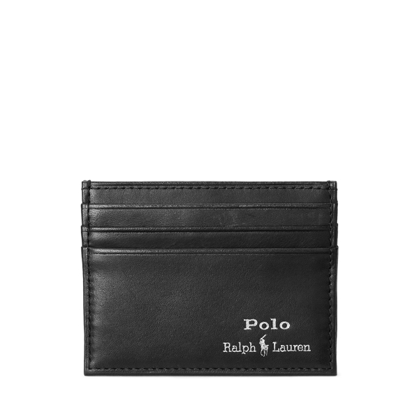 Polo Ralph Lauren Suffolk Slim Leather Card Case In Black