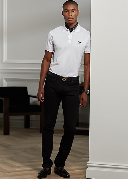 Shop Ralph Lauren Custom Slim Fit Piqué Polo Shirt In Classic Copen Blue