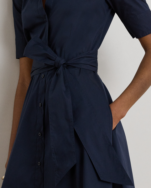 This iteration of Lauren's iconic shirtdress is defined by a fit-and-flare silhouette, signature engraved buttons and a waist-accentuating self-belt. Equal parts stylish and comfortable, it's made with a lightweight stretch-cotton blend.