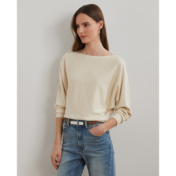 Dolman sleeves and a relaxed fit amp up the cosy feel of this boatneck jumper, which is crafted from an unbelievably soft cotton blend.