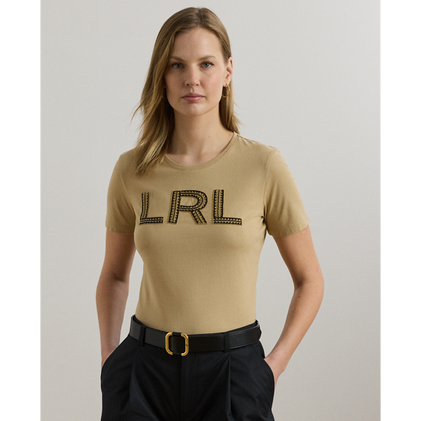 Made from soft cotton jersey, this relaxed-fitting T-shirt displays Lauren's geometric beaded logo on the chest for iconic style.