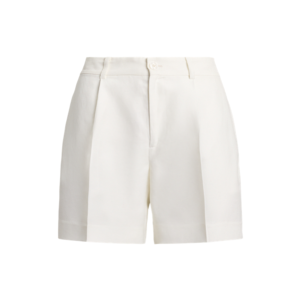 Pleated Linen-Blend Twill Short - Lauren - Modalova