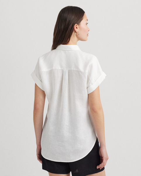Camicia in Lino a Maniche Corte Ralph Lauren