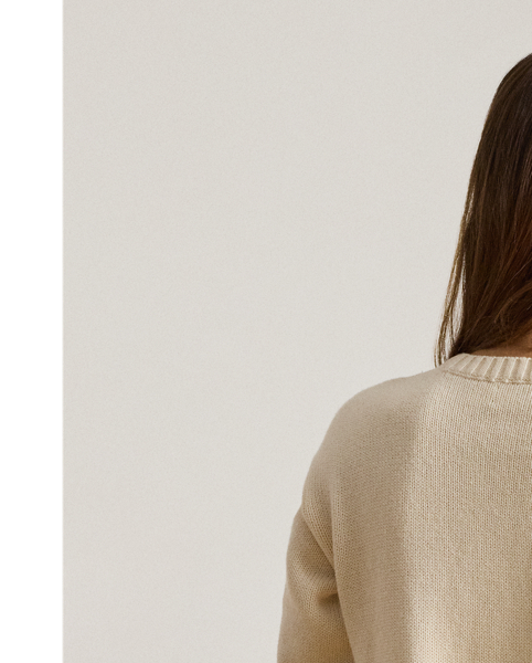 Knit with ultra-soft combed cotton, this relaxed-fitting crewneck jumper features an oversize embroidered monogram on the chest for unmistakable Lauren  Ralph Lauren Lauren style.