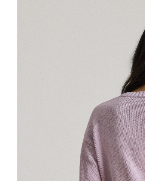 Knit with ultra-soft combed cotton, this relaxed-fitting crewneck jumper features an oversize embroidered monogram on the chest for unmistakable Lauren  Ralph Lauren Lauren style.