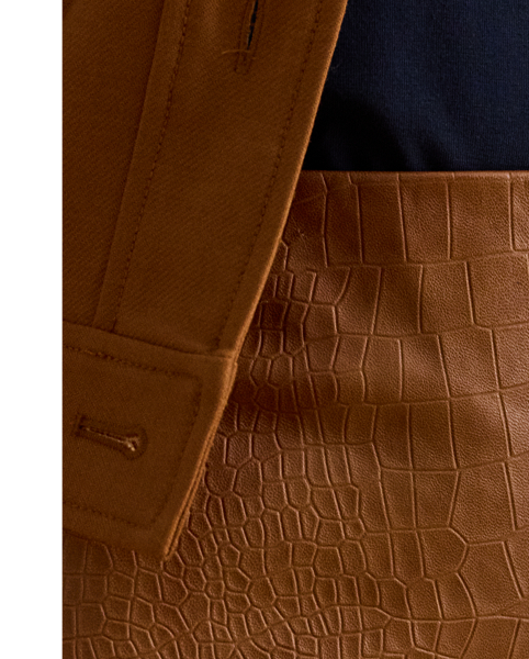 Lauren  Ralph Lauren Lauren's luxurious interpretation of the pencil miniskirt is crafted from crocodile-embossed lambskin leather for rich texture.