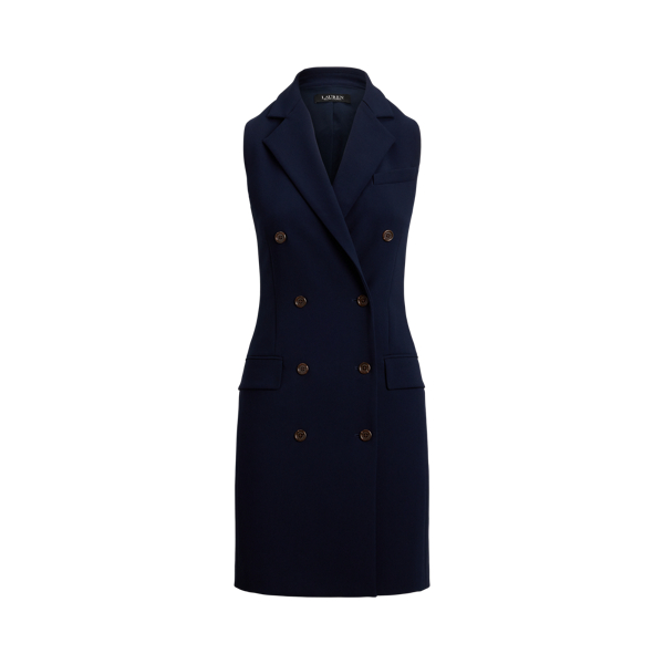 Double-Breasted Crepe Sleeveless Dress - Lauren - Modalova