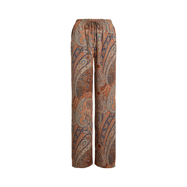 Paisley Crepe Wide-Leg Trouser - Lauren - Modalova
