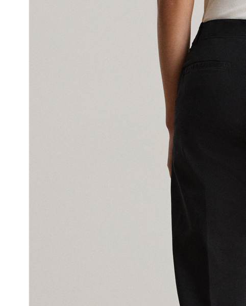 Lauren  Ralph Lauren Lauren's elevated interpretation of the stretch-cotton chino trouser features a high rise and a leg-lengthening flare silhouette complemented by crisp creases.