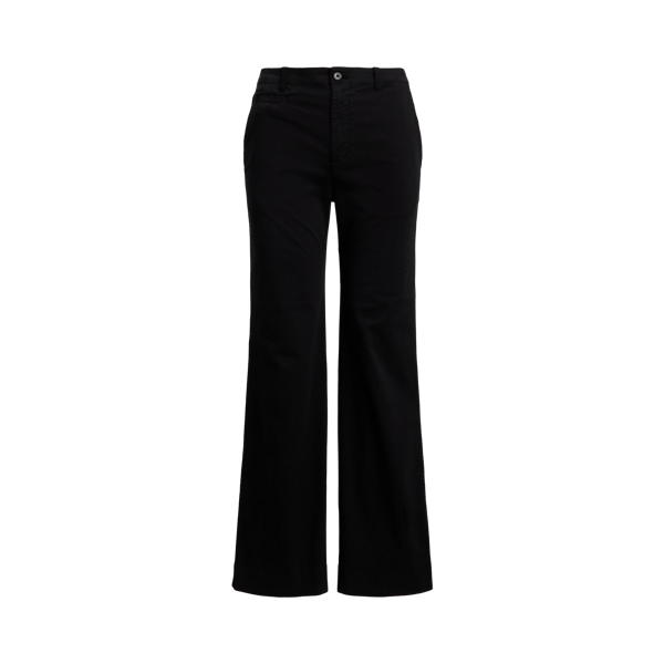 Pantalon flare en chino de coton stretch - Lauren - Modalova