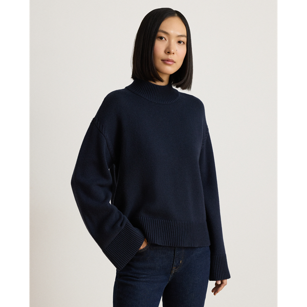 Maglia in Misto Lana Ralph Lauren con Collo a Lupetto