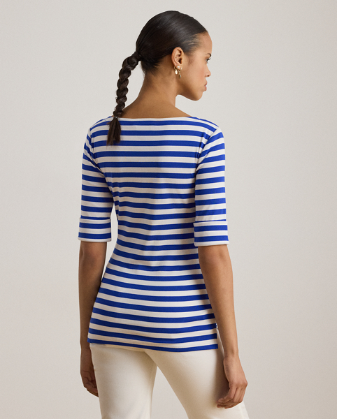 Maglietta a righe Ralph Lauren con scollo a barchetta