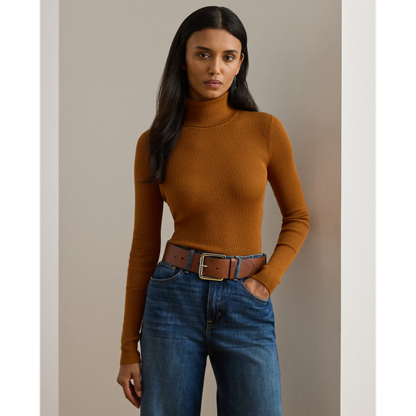 This stretch-cotton-blend jumper is detailed with an "LRL" logo on the right hem for signature style.