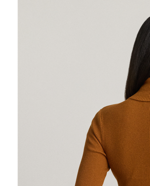 This stretch-cotton-blend jumper is detailed with an "LRL" logo on the right hem for signature style.