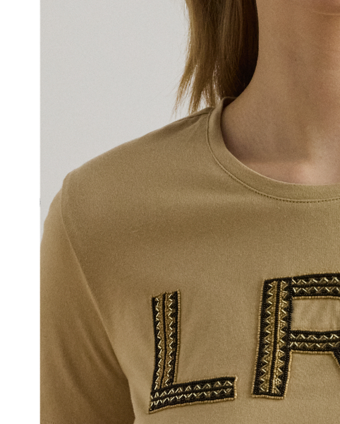 Made from soft cotton jersey, this relaxed-fitting T-shirt displays Lauren's geometric beaded logo on the chest for iconic style.