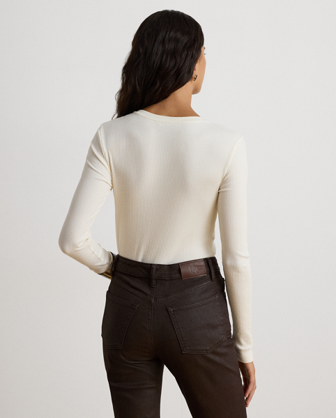 Maglia a Coste con Scollo a V - Ralph Lauren