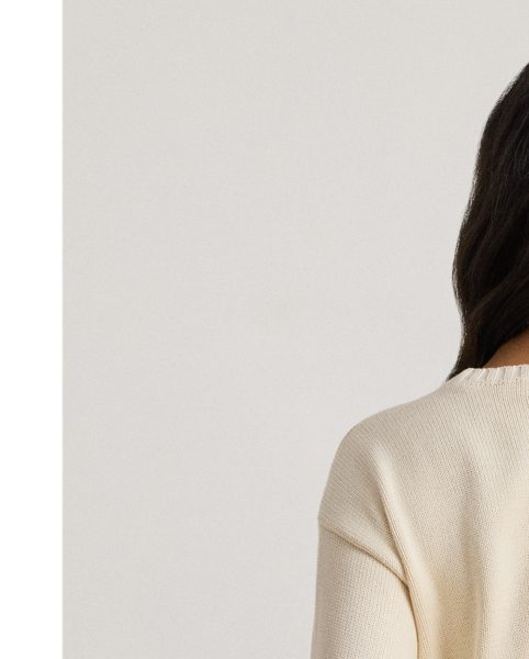 Knit from combed cotton for a soft hand, this crewneck jumper features an intarsia-knit golden retriever and an embroidered script "LRL" logo on the chest. A relaxed-fitting silhouette and dropped shoulders enhance its cosy feel.