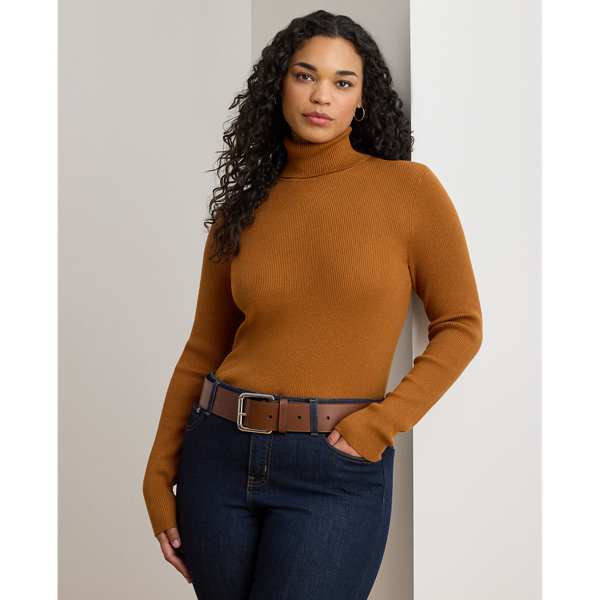 This stretch-cotton-blend jumper is detailed with an "LRL" logo on the right hem for signature style.