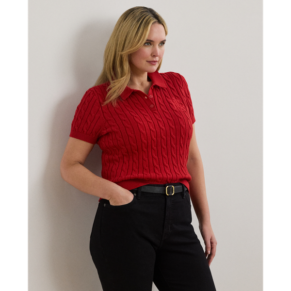 Crafted from combed cotton for a soft hand, this piece unites a timeless Polo shirt silhouette with the comfort of a cable-knit jumper. It's detailed with Lauren's signature embroidered logo and "LRL"-engraved buttons.