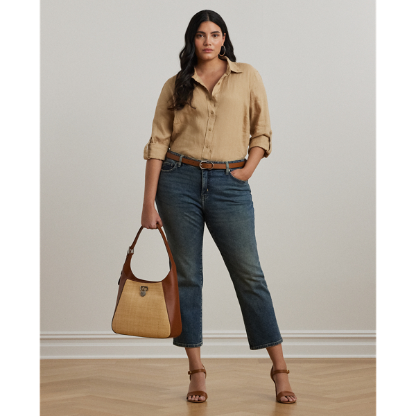 Cut for a classic mid-rise, these straight ankle jeans are crafted with comfortable right-hand-twill denim that offers just enough stretch for a relaxed fit and feel.