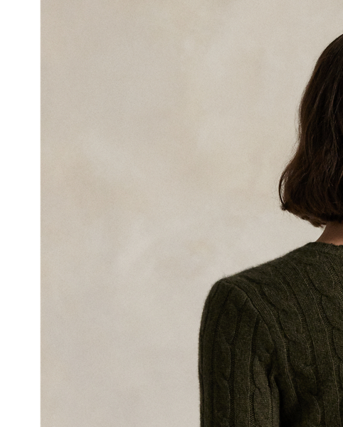 Inspired by fishermen's ropes, the cable-knit jumper's defining motif has transformed from a practical, hard-wearing construction into a symbol of collegiate style. This version is crafted from luxuriously soft cashmere, which is spun and dyed in a renowned Italian mill.