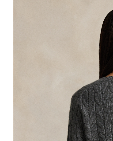 This slim-fitting crewneck cardigan is made from chunky cashmere yarn in our iconic cable-knit construction.