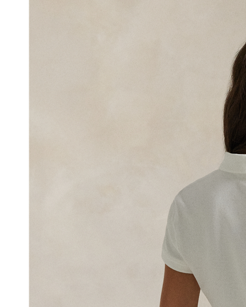 Crafted with stretch cotton piqué for a slim fit, this short-sleeve shirt unites a classic ribbed Polo collar and a full-buttoned placket. Our signature embroidered Pony adorns the chest.