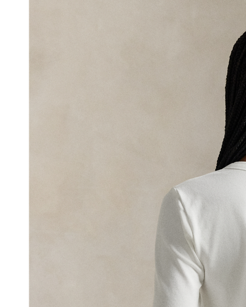 Made from a lightweight stretch-cotton blend, this crewneck cardigan is detailed with one-button cuffs and our signature embroidered Pony.