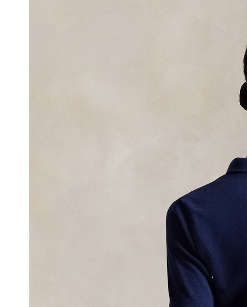 Crafted from stretch cotton piqué for a slim fit, this long-sleeve shirt combines a classic rib-knit Polo collar and a full-button placket. Our signature embroidered Pony adorns the chest.