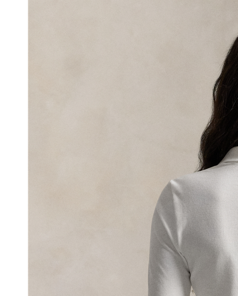 Crafted from stretch cotton piqué for a slim fit, this long-sleeve shirt combines a classic rib-knit Polo collar and a full-button placket. Our signature embroidered Pony adorns the chest.