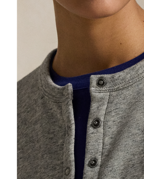 Smooth French terry and a snapped placket come together to create this crewneck cardigan, which is finished with our signature embroidered Pony on the chest.