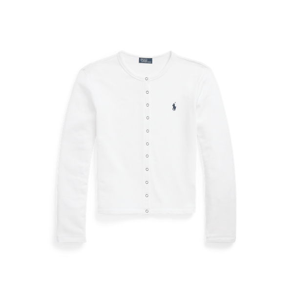 Polo Ralph Lauren French Terry Cardigan In White