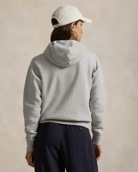 Cut for a relaxed fit, this fleece hoodie is defined by Ralph Lauren Lauren's Polo Bear rubber-printed on the front.