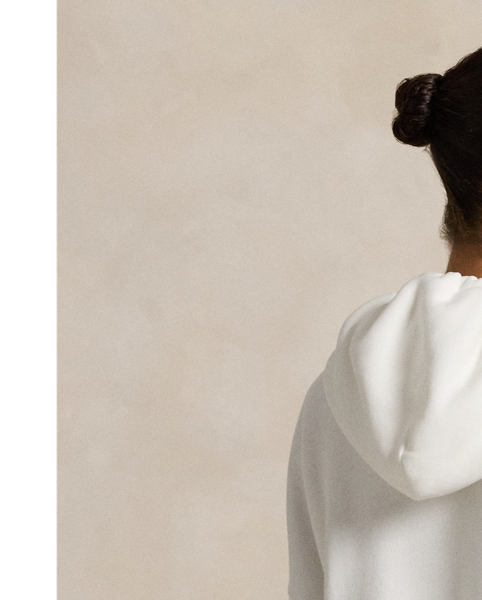  Ralph Lauren Lauren's signature logo and mascot, the Polo Bear, is rubber-printed at the front of this soft fleece hoodie.