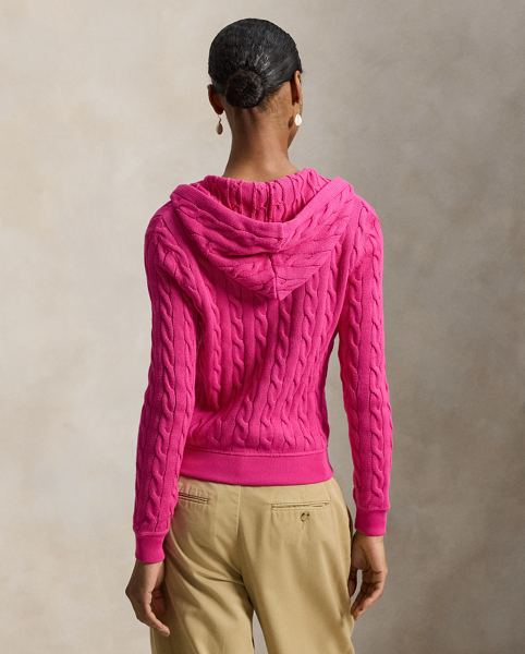 Felpa a Treccia Ralph Lauren con Cappuccio e Cerniera