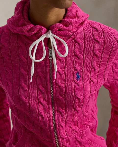 Felpa a Treccia Ralph Lauren con Cappuccio e Cerniera