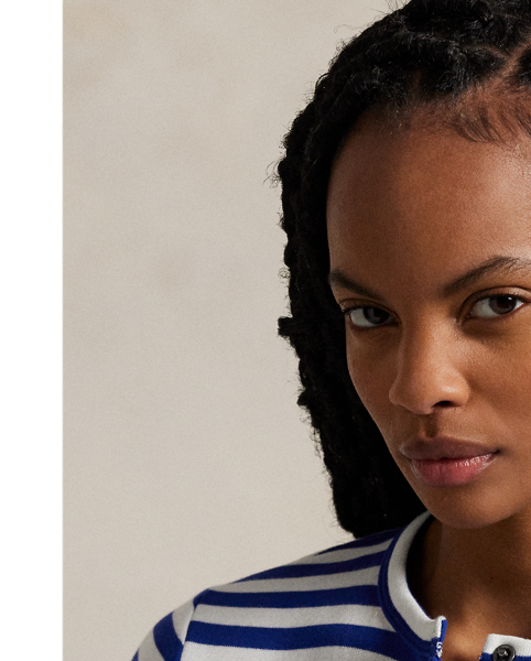 Crafted with smooth French terry, this lightweight striped cardigan is embroidered with our signature logo and the Polo Bear dressed in a stylish RL look.