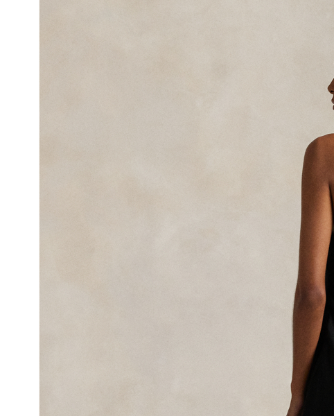 Lightweight with a clean-lined construction, the A-line silhouette of this sleeveless linen dress is cut on the bias for a fluid drape.